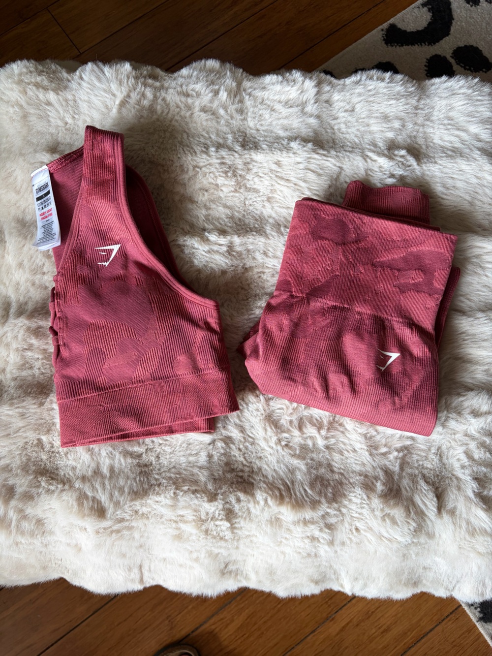 Gymshark Adapt Camo Seamless Ribbed Leggings - Rose